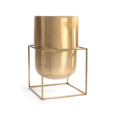 Vases - The Square Box Brass Planter - Brass - XL - BAZAR BIZAR LIVING