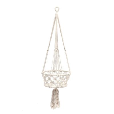 Vases - The Macrame Plant Holder - White - L - BAZAR BIZAR - COASTAL LIVING