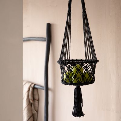 Vases - The Macrame Plant Holder - Black - S - BAZAR BIZAR LIVING