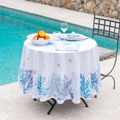 Table linen - Printed Tablecloth - Lagoon - TISSUS TOSELLI