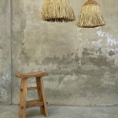 Stools - The Suar Bar Stool - Natural - BAZAR BIZAR LIVING