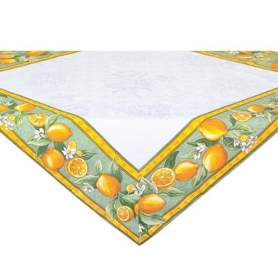 Table linen - Table cover - Jacquard Delft Citron - TISSUS TOSELLI