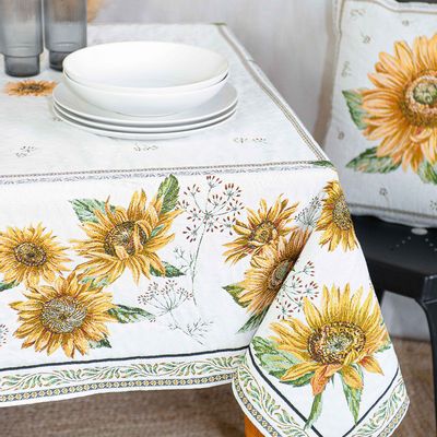 Linge de table textile - Nappe Jacquard - Tournesol - TISSUS TOSELLI