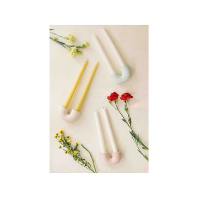 Decorative objects - Nordic style U-shaped concrete candle holder- (Set of 2) - CASA AMAROSA