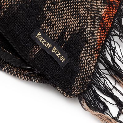 Coussins - La Housse de Coussin Oh My Gee - Noir Orange - 40x40 - BAZAR BIZAR LIVING