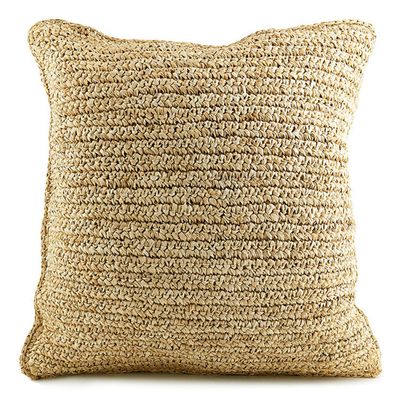 Cushions - The Raffia Flores Cushion Cover Square - Natural - 40x40 - BAZAR BIZAR LIVING