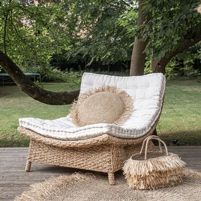 Coussins - La Housse De Coussin Raffia - Ronde - Naturel - 60x60 - BAZAR BIZAR LIVING
