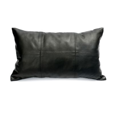 Coussins - La Housse De Coussin Six Leather Panel - Noir - 30x50 - BAZAR BIZAR LIVING