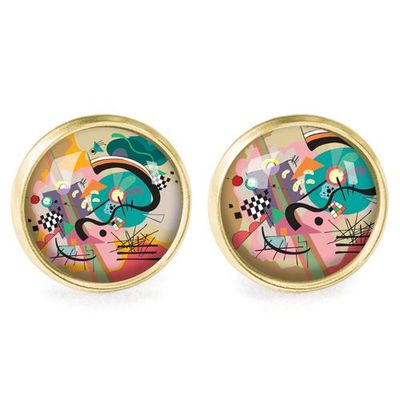 Bijoux - Boucles d'oreilles Queen Size acier chirurgical inoxydable Or - Kandinsky - LES JOLIES D'EMILIE