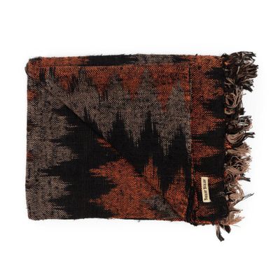 Throw blankets - The s'il vous Plaid - Black Orange - BAZAR BIZAR LIVING