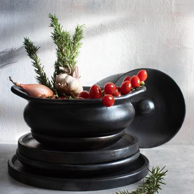 Platter and bowls - The Burned Classic Plate - Black - L - BAZAR BIZAR - COASTAL LIVING