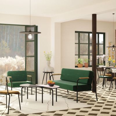 Office furniture and storage - Barnabé 2 seater retro interior sofa - LES GAMBETTES
