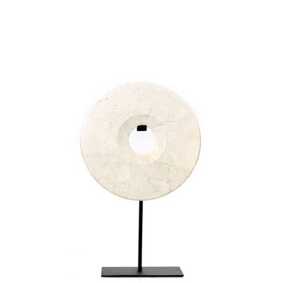Decorative objects - The Marble Disc on Stand - White - M - BAZAR BIZAR - COASTAL LIVING