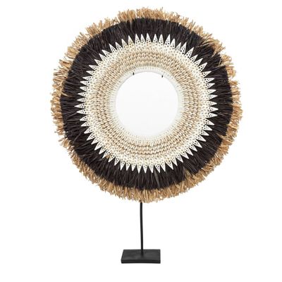 Other wall decoration - The Mojo Raffia On Stand - Black Natural - L - BAZAR BIZAR LIVING