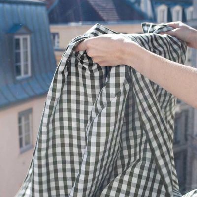 Table linen - Linen and cotton gingham tablecloth. - LES PENSIONNAIRES