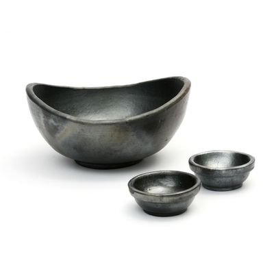 Bowls - The Burned Curved Bowls - Black - Set of 3 - BAZAR BIZAR - COASTAL LIVING