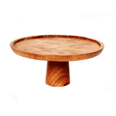 Platter and bowls - The Teak Root Cake Dish - L - BAZAR BIZAR LIVING