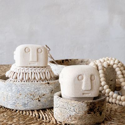 Platter and bowls - The Burned Cylinder Dish - Antique - Set of 3 - BAZAR BIZAR LIVING