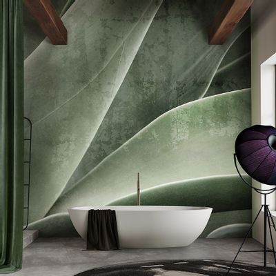 Wallpaper - Aloe waterproof bathroom wallpaper. - LA MAISON MURAEM