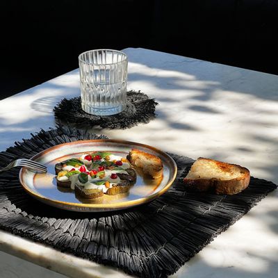 Placemats - The Alang Alang Placemat - Rectangular - Black - BAZAR BIZAR - COASTAL LIVING