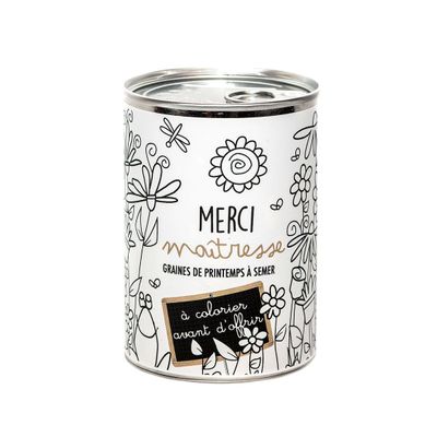 Cadeaux - Kit à semer "Merci maîtresse - À colorier" Fabriqué en France - MAUVAISES GRAINES