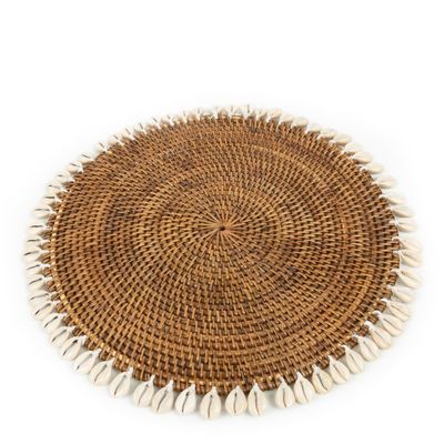Placemats - The Colonial Shell Placemat - Natural Brown - BAZAR BIZAR - COASTAL LIVING