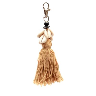 Decorative objects - The Cowrie Tassel Keychain - Mocca - BAZAR BIZAR LIVING