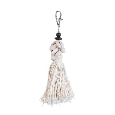 Decorative objects - The Cowrie Tassel Keychain - White - BAZAR BIZAR LIVING