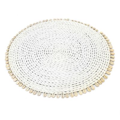 Placemats - The Seagrass Shell Placemat - White - BAZAR BIZAR LIVING