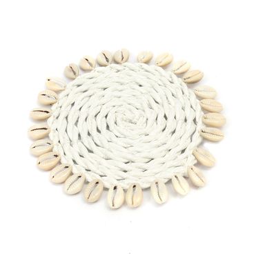 Placemats - The Seagrass Shell Coaster - White - BAZAR BIZAR LIVING