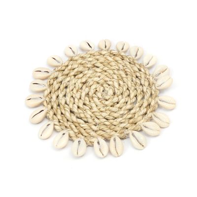 Placemats - The Seagrass Shell Coaster - Natural - BAZAR BIZAR - COASTAL LIVING