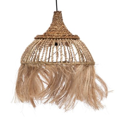 Hanging lights - The Abaca Lotus Pendant - Natural - M - BAZAR BIZAR LIVING