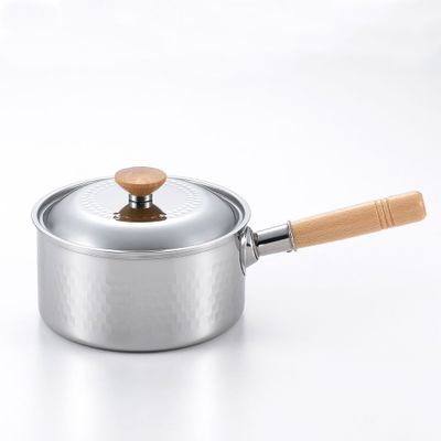 Saucepans  - Marmite de 18 cm en acier inoxydable, martelée avec son couvercle  - collection Yukihira / YOSHIKAWA - ABINGPLUS