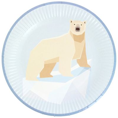 Anniversaires - 6 Assiettes Animaux Polaires - Recyclable - ANNIKIDS