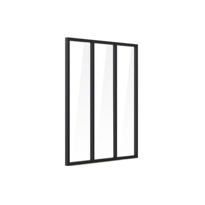 Office design and planning - Verrière d'intérieur en aluminium VERREA - 3 vitrages - Noir sablé - 71 x 123 cm - 🇫🇷 VERREA