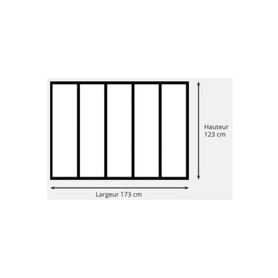 Office design and planning - VERREA aluminum interior canopy - 5 windows - Sandblasted black - 173 x 123 cm - 🇫🇷 VERREA