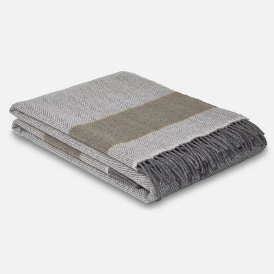 Decorative objects - Silver Scadán Herringbone Merino Throw Blanket - CUSHENDALE