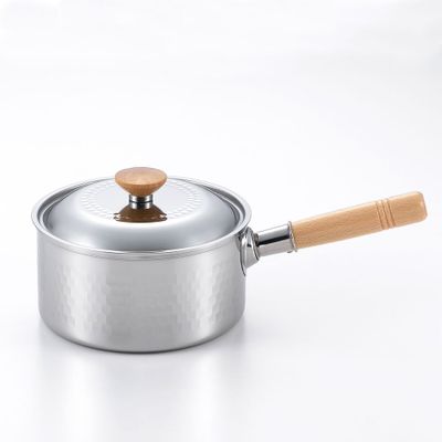 Saucepans  - Japanese stainless steel pot, 18, 22 and 24 cm hammered with its lid - Yukihira/YOSHIKAWA collection - ABINGPLUS