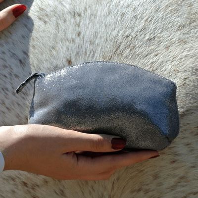 Petite maroquinerie - Midi Trousse à Trésors en cuir pailleté - LA CARTABLIÈRE