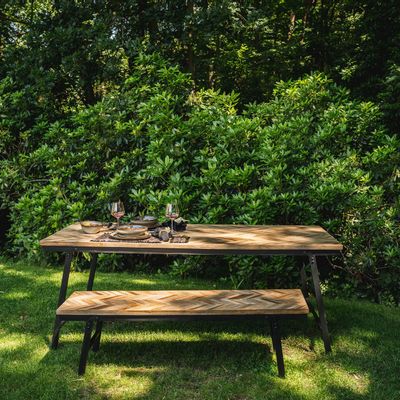 Benches - The Herringbone Bench - Natural - 150 - BAZAR BIZAR LIVING