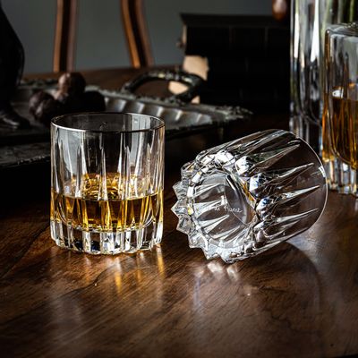 Crystal ware - Eterna Cut Crystal Whiskey Glasses, Set of 2 - LEONE DI FIUME