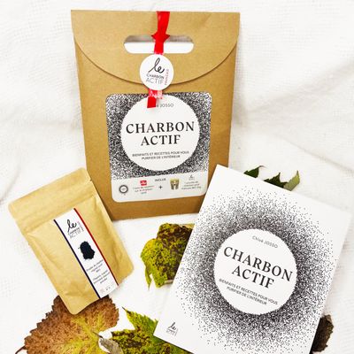 Beauty products - DIY kit box, recipe book and organic activated charcoal powder - LE CHARBON ACTIF FRANÇAIS