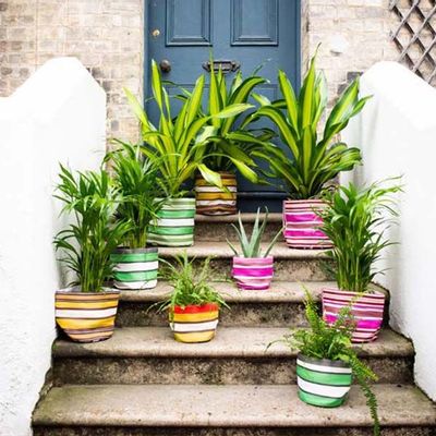 Pots de fleurs - British Colour Standard © - Recycled, Striped Plant Pot Covers - BRITISH COLOUR STANDARD©