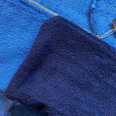 Clutches - Terry pouch, blue, 100% cotton - ENSEMBLE