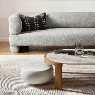 Accessoires de déco extérieure - Pouf galet rond en céramique - CFOC