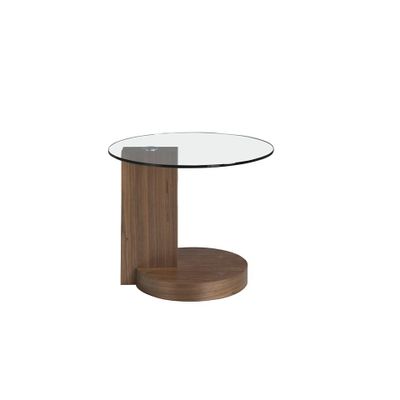 Coffee tables - Round walnut corner table - ANGEL CERDÁ