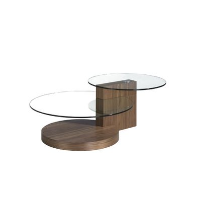 Tables basses - Table basse ronde en verre noyer - ANGEL CERDÁ