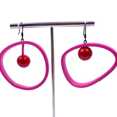 Gifts - Em Fuchsia/red earrings - SAMUEL CORAUX
