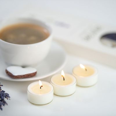 Candles - Soy Wax Tea Light Candles With Lavender Bunch (6x15g) - AURAE
