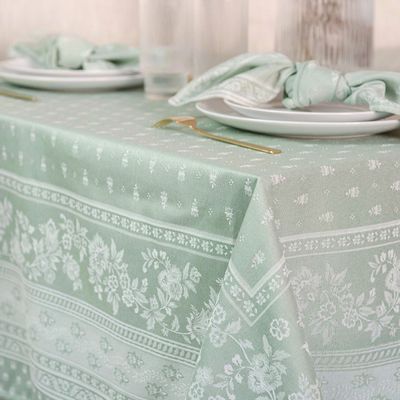 Table linen - Durance Jacquard Tablecloth - Olive - TISSUS TOSELLI